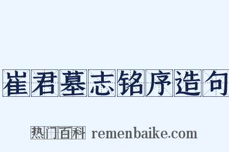 崔君墓志铭序造句是什么意思的图片
